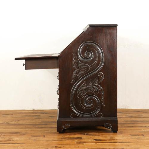 イギリスアンティーク ライティングビューロー オーク材 v_55718