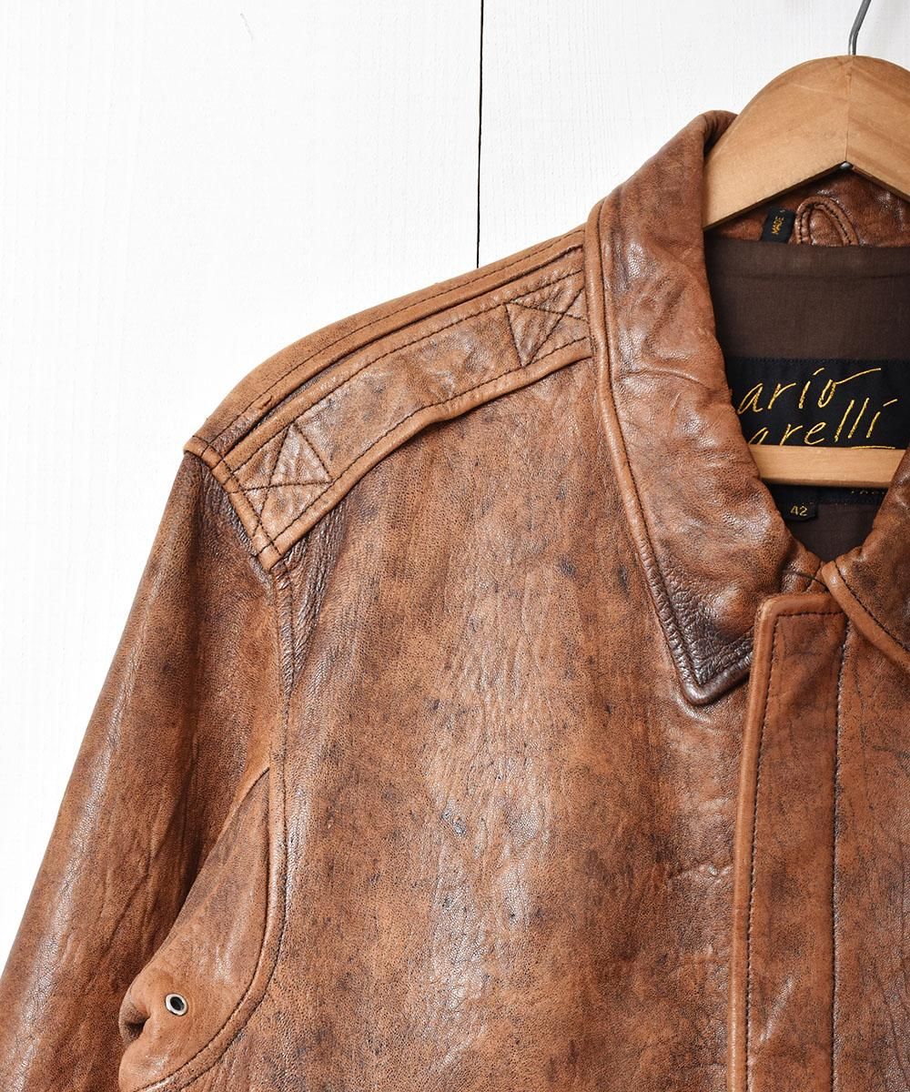 A2タイプ レザージャケット ブラウン - 古着屋グレープフルーツ ムーン