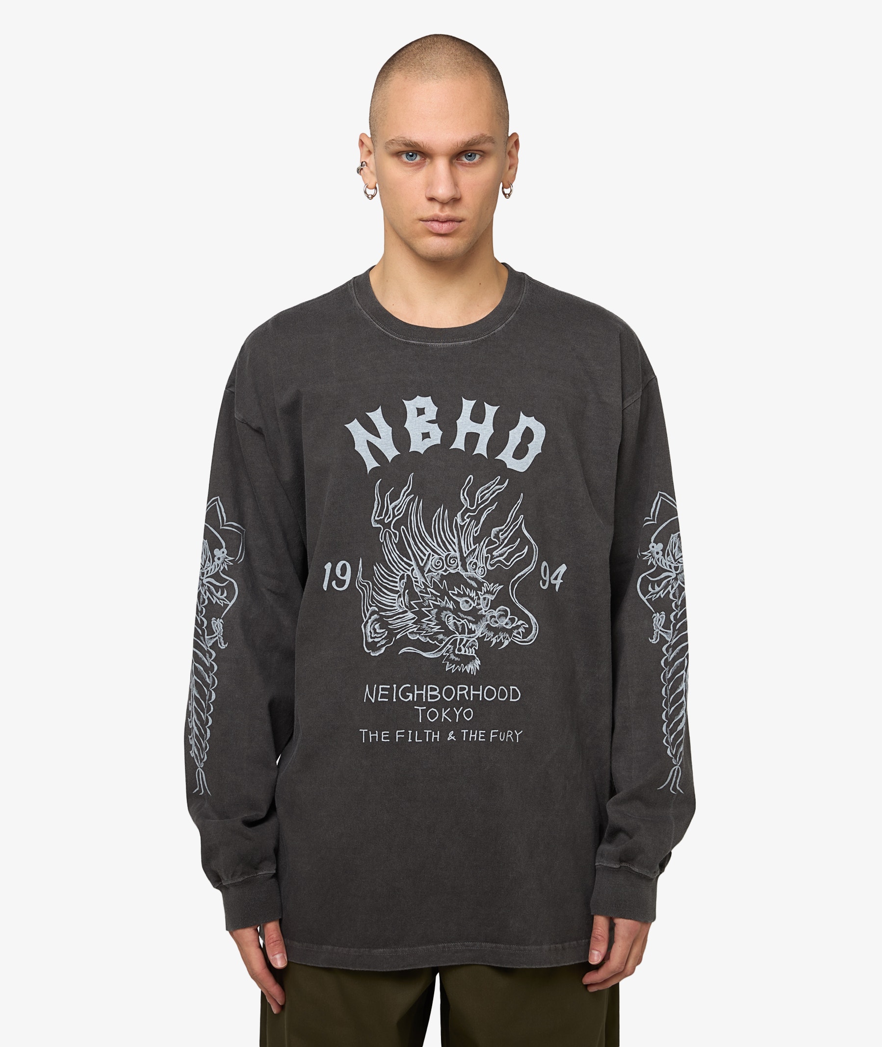 Neighborhood NH 14 Long Sleeve T-Shirt | Charcoal | SVD